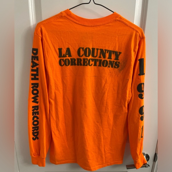 Death Row Records distressed orange LA corrections long sleeve tee - Picture 4 of 5